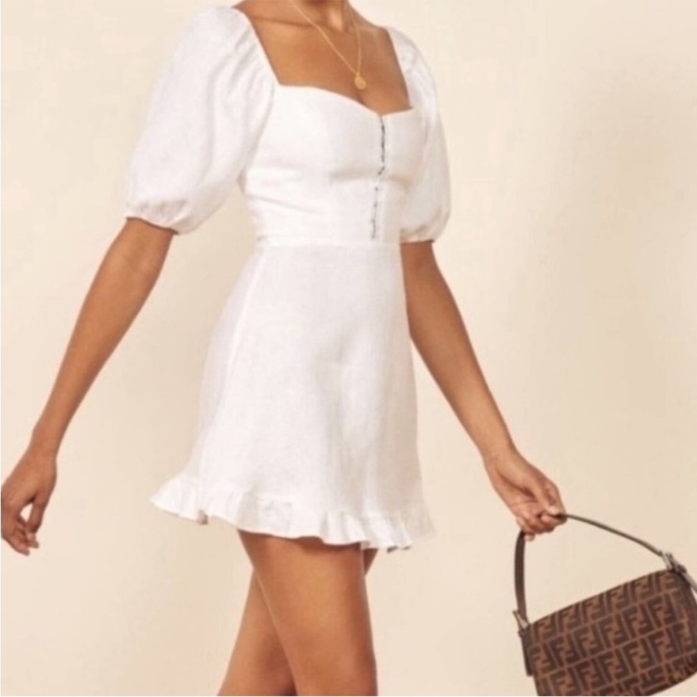 Reformation Seattle Linen Dress in White NWOT